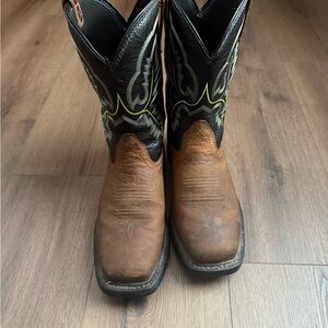 Ariat Men's Cowboy Boots in Brown and Black with Green Accents